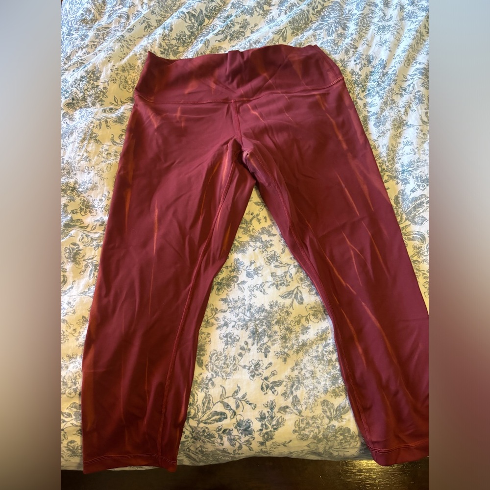 Lululemon Wunder leggings red maroon marble!